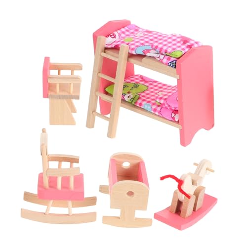 Zubehör Für Puppenhäuser Mini-puppenhaus-dekor-Masse Miniatur-puppenhaus-doppelbett Miniatur-babybett Für Puppenhaus Puppenhaus-miniaturen Puppenhaus-miniaturspielzeug Holz UPKOCH von UPKOCH