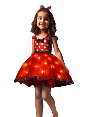 UPORPOR LED Leuchtendes TuTu Kostüm für Mädchen Kinder, Karneval Prinzessin kleid Mädchen, Halloween Verkleidung Cosplay Party Geburtstag 100 von UPORPOR