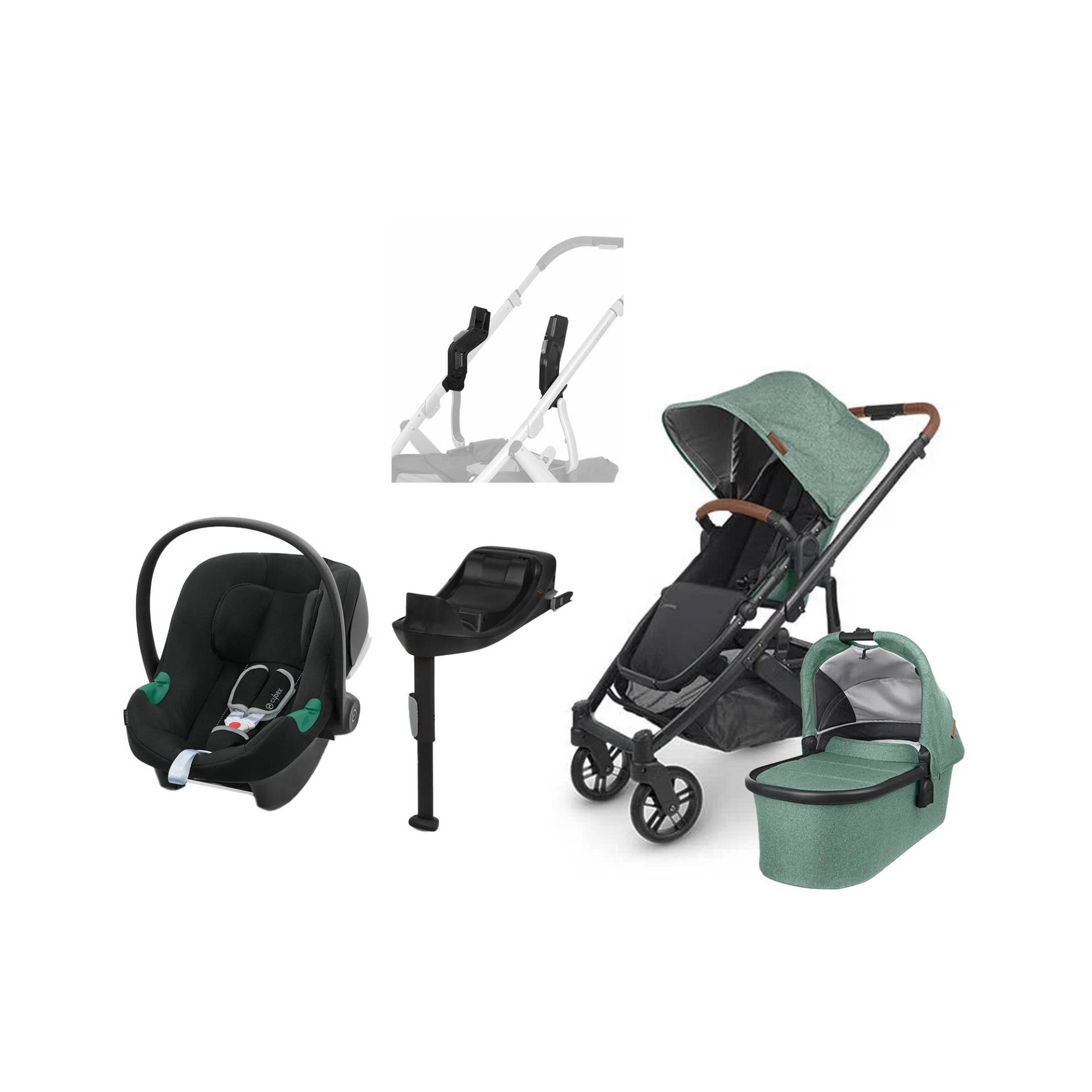 UPPAbaby CRUZ V2 Kombikinderwagen inkl. Cybex Aton B2 Babyschale &  Basis, Gwen Green von UPPAbaby