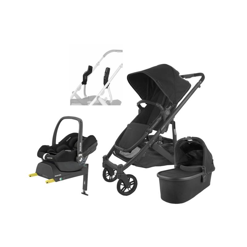 UPPAbaby CRUZ V2 Kombikinderwagen inkl. Maxi-Cosi CabrioFix Babyschale &  Basis, Jake Black von UPPAbaby