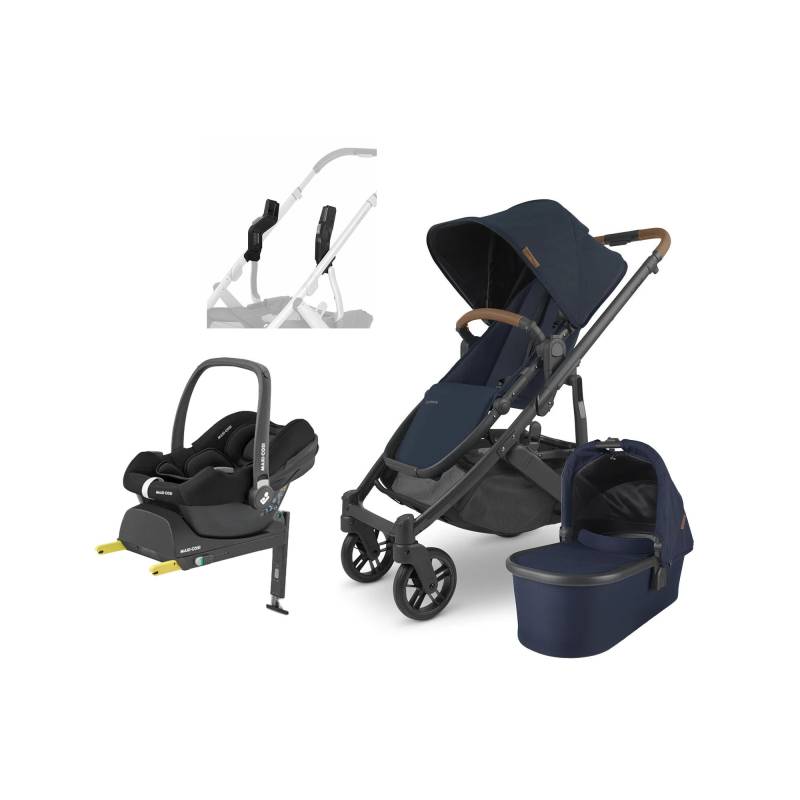 UPPAbaby CRUZ V2 Kombikinderwagen inkl. Maxi-Cosi CabrioFix Babyschale &  Basis, Noa Navy von UPPAbaby