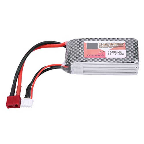 UPQRSG 3S 11,1 V 1300 Mah 4500 Mah 5500 Mah Wiederaufladbarer Lipo Akku mitT Stecker, Kompatibel mitRC Auto, Flugzeug, Hubschrauber, Quadrocopter, LKW, Boot(1500mAh-40C T-Stecker) von UPQRSG