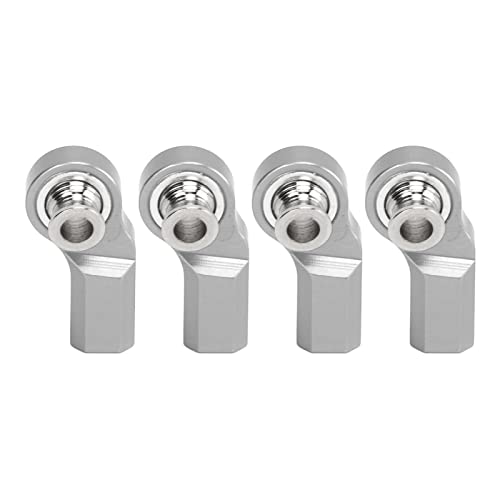 UPQRSG 4PCS RC Car Rod End, M3 Spurstangenkopf Kugelkopfhalter Link 3MM Gewinde Kugelgelenk, Aluminiumlegierungsstahl RC Car Lenkstangenkopf für Axial SCX10 1/10 Automodell(Silber) von UPQRSG