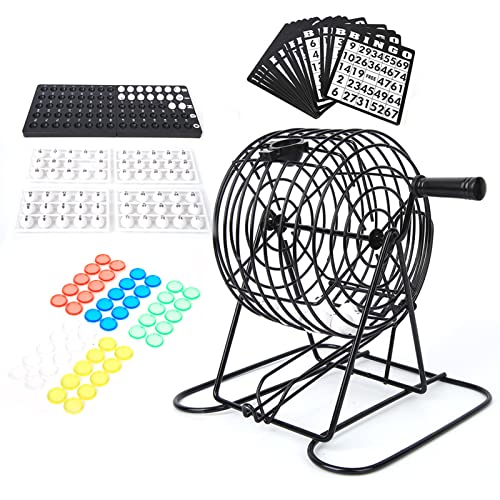 UPQRSG Deluxe Bingo Spielset, Traditionelles Weinset Bingospiel, Lucky Ball Bar Party Lotteriemaschine Familiengruppenunterhaltung, 75 Farbige Bälle Pro Beutel, Ideal für Große Gruppen von UPQRSG