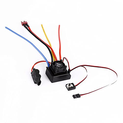 UPQRSG RC Car 80a ESC, 80a Sensorgesteuerter Bürstenloser Motorgeschwindigkeitsregler, Bürstenloser Elektronischer Geschwindigkeitsregler für Weniger Als 1/10 Große RC Autos von UPQRSG