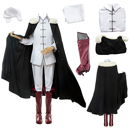 UPUPCOS Bungou Stray Dogs Fyodor Dostoevsky Cosplay Kostüm Weiß Uniform Anzug Umhang Herren Halloween Party Outfit (Fyodor Dostoevsky, L) von UPUPCOS