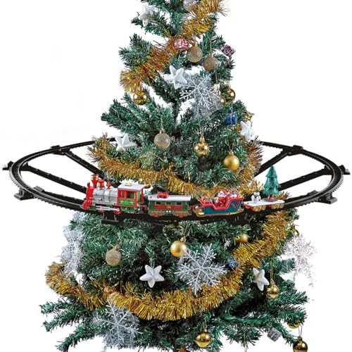 URBNLIVING 23 Stück hängende Weihnachten unter Baum Zug 274 cm Track Sound & Scheinwerfer Weihnachtsmann Dekor Dekoration Geschenk-Set für Jungen Mädchen Beste Weihnachtsdekoration Indoor für Familien von URBNLIVING