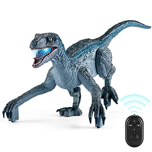 URBZUE Ferngesteuerte Dinosaurier Spielzeug für Kinder, RC Dinosaurier Elektrospielzeug mit LED Licht und Klang, Realistischer T-Rex Gehen Brüllen, Dino Spielzeug, Jungen Mädchen von URBZUE