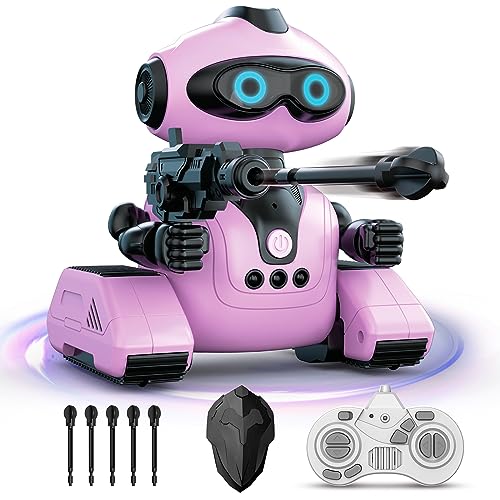 URBZUE Roboter Kinder, Ferngesteuerter Roboter gestensteuerter Roboter Rose intelligente programmierbare RC Roboter mit LED-Augen, Musik, Bewegung Jungen Mädchen Geschenke ab 3 4 5 6 7 8 Jahre von URBZUE