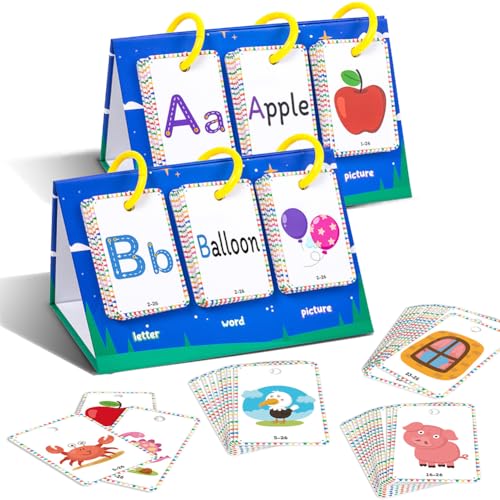 Bunte Baby Lernkarten Buchstabenkarten, Kinder Lernkarten Lernspielzeug Rechtschreibspiel Englische Fotokarten, Vorschul Wörter Lernen Interaktives Spielzeug Geschenk für Kinder Schule von URFDCAD