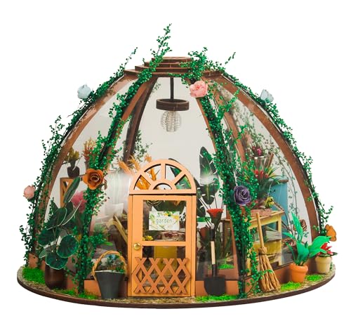 DIY Miniature House Dollhouse Kit Miniature House Greenhouse DIY Miniature House Wooden with Furniture Light DIY Mini Wooden House Model Dollhouse for Adults Girls Boys Gift for Mother's Day von URFDCAD