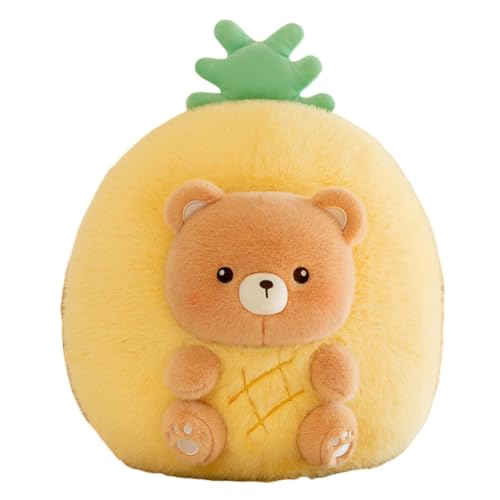 URFDCAD Ananasbär Plüschtier Kissen Anime Plüschtier Stofftier Ananasbär Kuscheltier Weiche Füllung Tiere Spielzeug Ananasbär Flauschiges Stofftier Spiel Umarmungskissen für Kinder Geschenk von URFDCAD