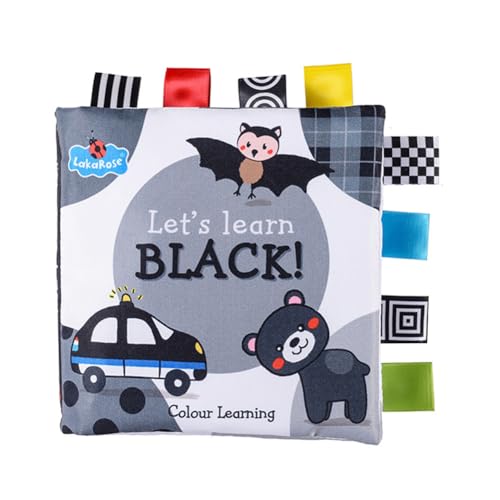 URFDCAD Babybuch stoffbuch fühlbuch knisterbuch Stoffbücher Kinderwagen Spielzeug beißspielzeug Stoffbücher Fühlbuch Knisterbuch Baby mit Raschelpapier Baby Bücher Quiet Book Geschenk für Neugeborene von URFDCAD