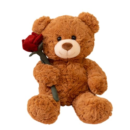 URFDCAD Bear Plush Toy with Rose Bear Plush Pillow Cuddly Toy Soft Sweet Rose Bear Stuffed Toy Bear Plush Toy Stuffed Toy doll Bear Decorative Pillow Soft Plush Bear Cuddly Toy Gifts for Children von URFDCAD