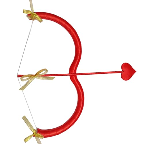 URFDCAD Cupid Mini Bow Arrow Set Valentine's Day Red Cupid Costume Cosplay Accessory Halloween Cupid Accessories Angel Cosplay Prop Photo Props Halloween Party Performance Supplies for Adults Kids von URFDCAD