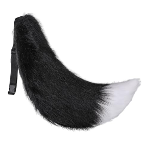 URFDCAD Fuchsschwanz Kunstpelz Tier Fuchs Wolf Katze Kostüm Schwanz Plüsch Tierschwanz Kunstfell Wolfsschwanz Katzewanz Karneval Halloween Dress Up Fasching Mottoparty Verkleidung Cosplay Tier Tails von URFDCAD