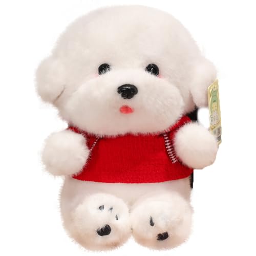 URFDCAD Pomeranian Plüschtier Hund Kuscheltier Hund Plüsch Umarmungskissen Hund Plüschtier Bichon Frisé Hund Stofftier Kissen Spielzeug Plüschtier Cartoon Bichon Frisé Hund Plüschkissen Puppe Gefüllt von URFDCAD