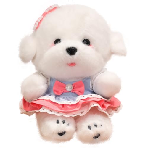 URFDCAD Pomeranian Plüschtier Hund Kuscheltier Hund Plüsch Umarmungskissen Hund Plüschtier Bichon Frisé Hund Stofftier Kissen Spielzeug Plüschtier Cartoon Bichon Frisé Hund Plüschkissen Puppe Gefüllt von URFDCAD