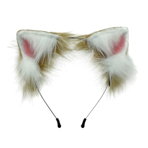 Halloween Kostüme Plüsch Katzenohren Haarreif Fuchs Wolf Ohren Stirnband Headwear Damen Halloween Fasching Karneval Masquerade Cosplay Frauen von URFEDA