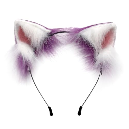 Halloween Kostüme Plüsch Katzenohren Haarreif Fuchs Wolf Ohren Stirnband Headwear Damen Halloween Fasching Karneval Masquerade Cosplay Frauen von URFEDA