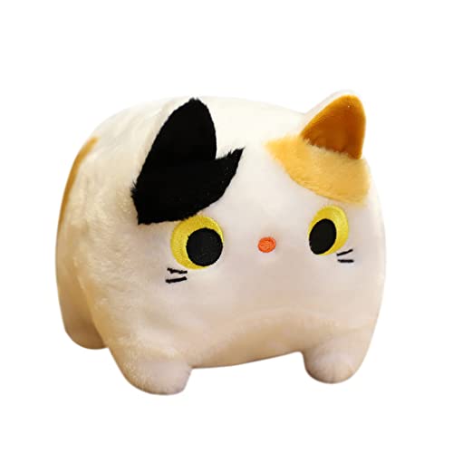 Kawaii Plush Plushie Cat Plüschtier, Katzen Plüschtier Flauschiges Stofftier Katze, Stofftiere Kissen Kätzchen Katze Puppe Plüsch Kissen Haustier Kätzchen Kuscheltier für Kinder Geburtstag Weiß von URFEDA