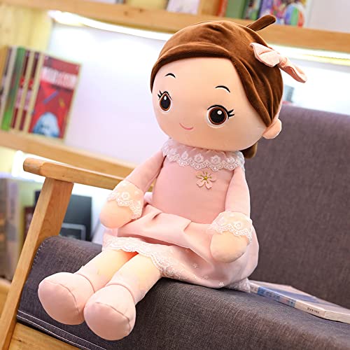 Kuschelpuppe Weiche Stoffpuppe Schöne Puppe, Weich- Stoffpuppen Kleidung und Babypuppe Kuschelpuppe Plüsch Puppen Rag Dolls Schlafkissen für Kinder Weihnachtspuppe Geburtstagegeschenk Rosa 50CM von URFEDA