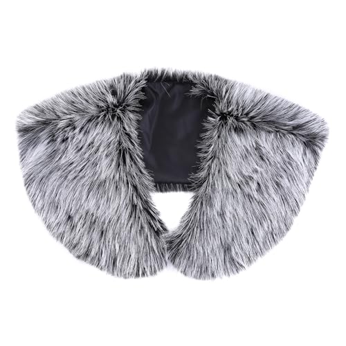 URFEDA Männer Wikinger Kunstfell Kragen Schal Stola Wikingerpelz Schulterfell Mittelalter Fell Schulterüberwurf Herren Winter Schal Capelet Wrap Kragen Kostüm Accessoire von URFEDA