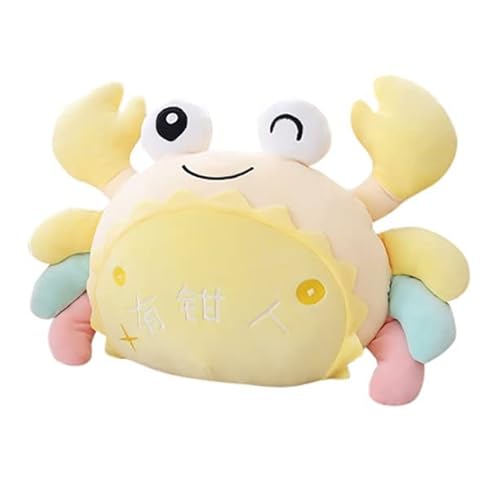 PlüSch Simulation Krabben Stofftier Plüschtier Kuscheltier Krebs Krabbe Cartoon Tierpuppe Kissen Schlafkissen Kinderspielzeug Niedlich Kreative Cartoon Tier PlüSch Kissen Ausgestopfte Puppe Gelb/40cm von URFEDA