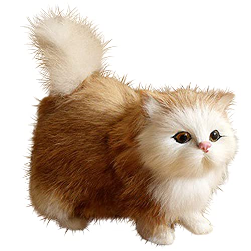 Plüschtier für Katzen, Simulation, Tierspielzeug, niedliches Katzenpuppenmodell, weiches Stofftierkissen, Anime-Puppe, niedliche Katzenpuppe, Ornamente, Plüschkissen, Geschenk für Kinder, Gelb von URFEDA