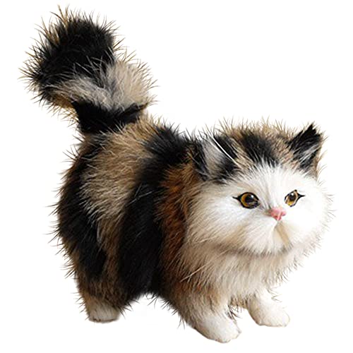 Plüschtier für Katzen, Simulationstierspielzeug, niedliches Katzenpuppenmodell, weiches Stofftierkissen, Haustier-Kitty-Anime-Puppe, niedliche Katzenpuppe, Ornamente, Plüschkissen, Geschenk für von URFEDA