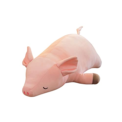 Schwein Plüschtier Kuscheltier Rosa Schweinchen Plüsch Puppe Ausgestopft Kissen Niedlich Weiches Netter Ausdruck Plüsch Spielzeug Zierkissen Dekokissen Kopfkissen Sofakissen Heim Dekoration 80CM von URFEDA