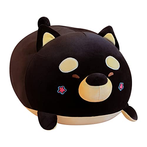 Shiba Inu Plüsch Plüschtier Umarmungskissen Ausgestopftes Tier Plüschkissen Kissenpuppe Kawaii Corgi Plüschtier Weich Kinder Schlafen Komfort Kissen Plüschspielzeug Geschenke für Familien Schwarz/40CM von URFEDA