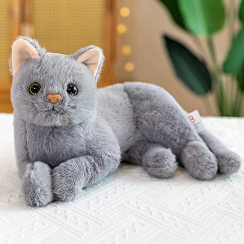 Simulation Kurzhaar Katze Plüsch Spielzeug Puppe, Kawaii Katze Kuscheltier Realistisch Lebensechte Siamesische Katze Plüschtiere Orange Tabby Katze Stofftiere Stofftierpuppe Geschenk für Kinder von URFEDA