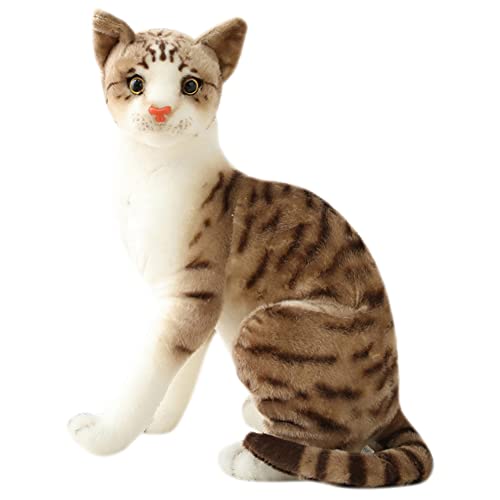 Simulation Kurzhaar Katze Plüsch Spielzeug Puppe, Kawaii Katze Kuscheltier Realistisch Lebensechte Siamesische Katze Plüschtiere Orange Tabby Katze Stofftiere Stofftierpuppe Geschenk für Kinder von URFEDA