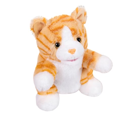 Tier Handpuppen Spielzeug für Kinder,Tierhandpuppen Wolf Tiger Löwe AFFE Panda Giraffe Elefant Plüsch Kuscheltiere, bewegliche offene Münder,Tier Handpuppe Rollenspiel für Kinder und Erwachsene von URFEDA