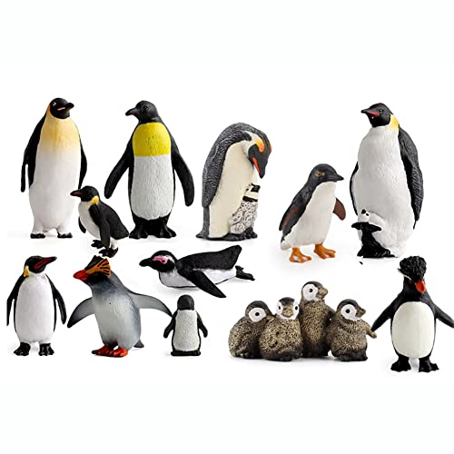 URFEDA 12 Stück Pinguin-Tiere Pinguin-Modell Miniatur-Spielzeug Meerestier realistisches Pinguin-Spielzeug realistische Pinguin-Figur Riesen-Pinguin-Figur Kinder-Lernspielzeug von URFEDA