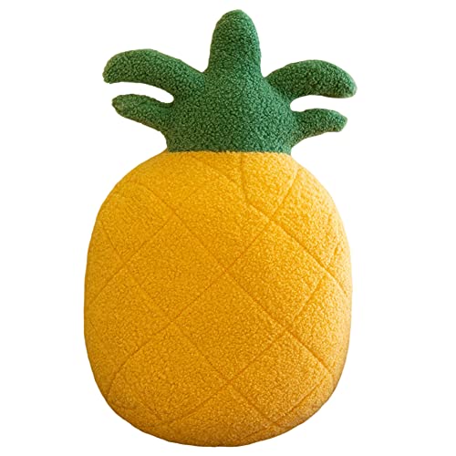 URFEDA Kinder Simuliert Obst Kissen Erdbeere Ananas Orange Ausgestopft Kissen Weich Früchte Plüsch Spielzeuge Plüsch Kissen Obst Gefüllte Baumwolle Plüschtier für Kinder Erwachsene Ananas 55cm von URFEDA