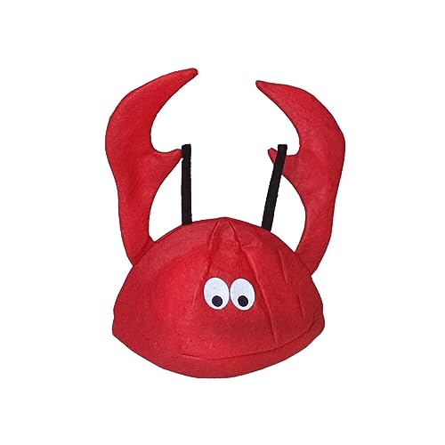 URFEDA Lustige Party Hüte Kawaii Plush Krabbe Hut Ozean Meerestier Hüte,Krabben Mütze Cosplay Foto Requisiten Mütz für Kinder Erwachsene Halloween Karneval Fasching Kostüm Zubehör von URFEDA