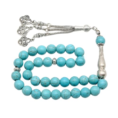 URFEDA Muslim Gebetsperlen, Eid Mubarak Perlenkette Gebetskette Armband Islam Gebetskette Eid Mubarak Prayer Beads Armband Muslim Prayer Beads Armband Islam Gebetsperlen Halskette für Frauen Männer von URFEDA