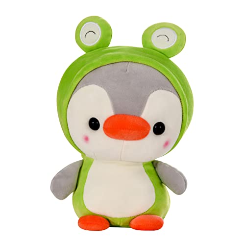 URFEDA Pinguin Stofftier Plüschtier, Kuscheltier Pinguin Dinosaure Plüsch Tier Puppe Cartoon Süß Pinguine Kuscheltier Pinguin Puppen Pinguin Plüsch Kissen Weihnachten Geburtstag für Kinder Grün/25CM von URFEDA