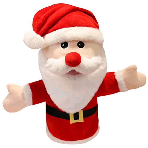 Weihnachts-Handpuppen, Weihnachtsmann Rentier Schneemann Handpuppen Spielzeug, Xmas Santa Plush Doll Soft Toy for Kids with Movable Open Mouth for Storytelling Teaching Presschool Rollenspiel von URFEDA