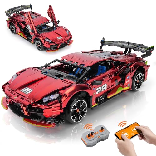 URGEAR Technic Ferngesteuertes Sportwagen-Bausatz mit Einstellbarer Federung, 1:10 Maßstab Renn-RC-Drift-Hypercar-Modell Ideal Geschenkset für Erwachsene, Männer, Jugendliche (1835 Stück) von URGEAR