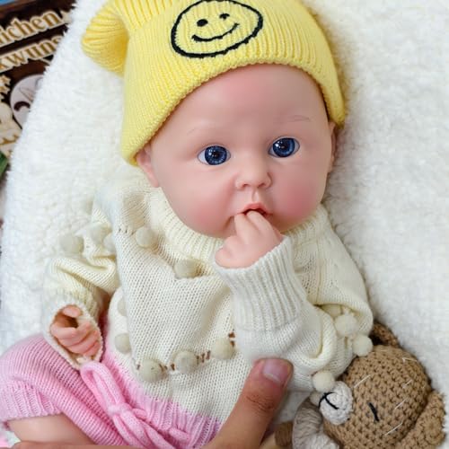 URMLHNRZ 18 Zoll lebensechte Reborn-Babypuppe, Ganzkörper-Silikon, Baby-Mädchen, anatomisch korrekt, Neugeborenes, echtes Leben, waschbar, mit offenem Mund, Geschenk für Großmutter URMLHNRZ 18 Zoll lebensechte Reborn-Babypuppe, Ganzkörper-Silikon, Baby-Mädchen, anatomisch korrekt, Neugeborenes, echtes Leben, waschbar, mit offenem Mund, Geschenk für Großmutter von URMLHNRZ
