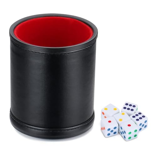 URTERYSER PU Leder Würfel Tasse Unterhaltung Würfel Schütteln Container Würfel Spiel Werkzeug Party Tisch Brettspiel Würfel Schütteln Spiel Requisiten von URTERYSER