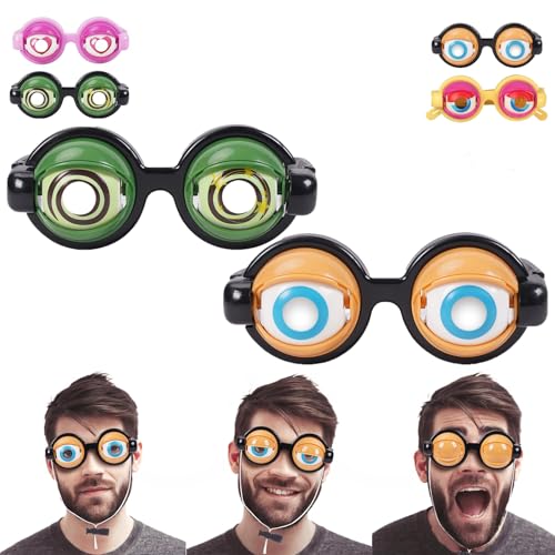 URWEIGH Crazy Eyes-Brille, Crazy Big Eyeball-Brille Für Kinder, Neuartige Schüttelnde Riesenbrille, Lustige Brille Für Erwachsene, Lustiges Brillen-Streichspielzeug (Grün+Schwarz) von URWEIGH