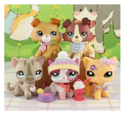 Mini Pet Shop Lps Toys Set 5 Stück Collie und Shorts Hair Cat mit Zubehör von URYZLTXMV