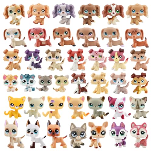 Rare LPS Pets Random 3 Stück Pets und 7 Stück Zubehör, Lps Collie Short Hair Cat Great Dane Cocker Spaniel Dog and more choice for Kids Gift von URYZLTXMV