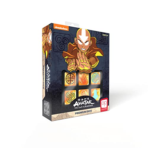 Avatar The Last Airbender Premium-Würfel-Set | Sammlerstück D6 Würfel | individuelle Würfel mit Sammlerstück-Blechetui | offiziell lizenzierte 6-seitige Würfel von USAopoly