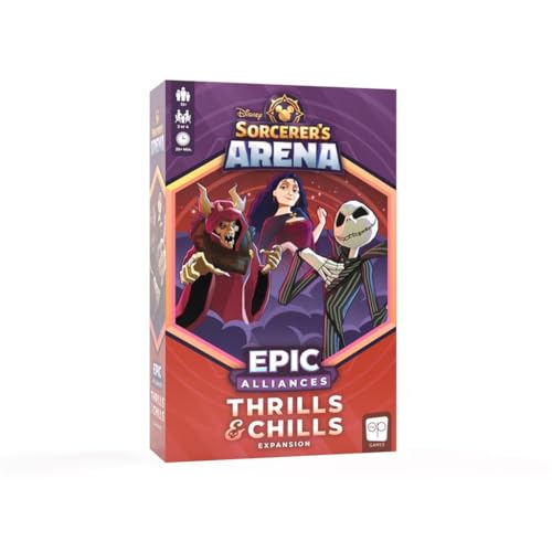 The OP USAopoly - Disney Sorcerer’s Arena: Epic Alliances Thrills and Chills Expansion - Featuring Jack Skellington, The Horned King, and Mother Gothel - Ages 13+ - for 2-4 Players - English von USAopoly