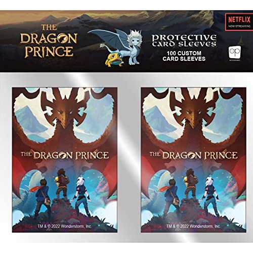 Dragon Prince Premium Card Sleeves | 100 Card Protector Sleeves | 64mm x 89mm Sleeves Fit Standard Size Playing Cards & Collector Cards | Cardsleeve Back Artwork Featuring Dragon Prince Characters von USAopoly